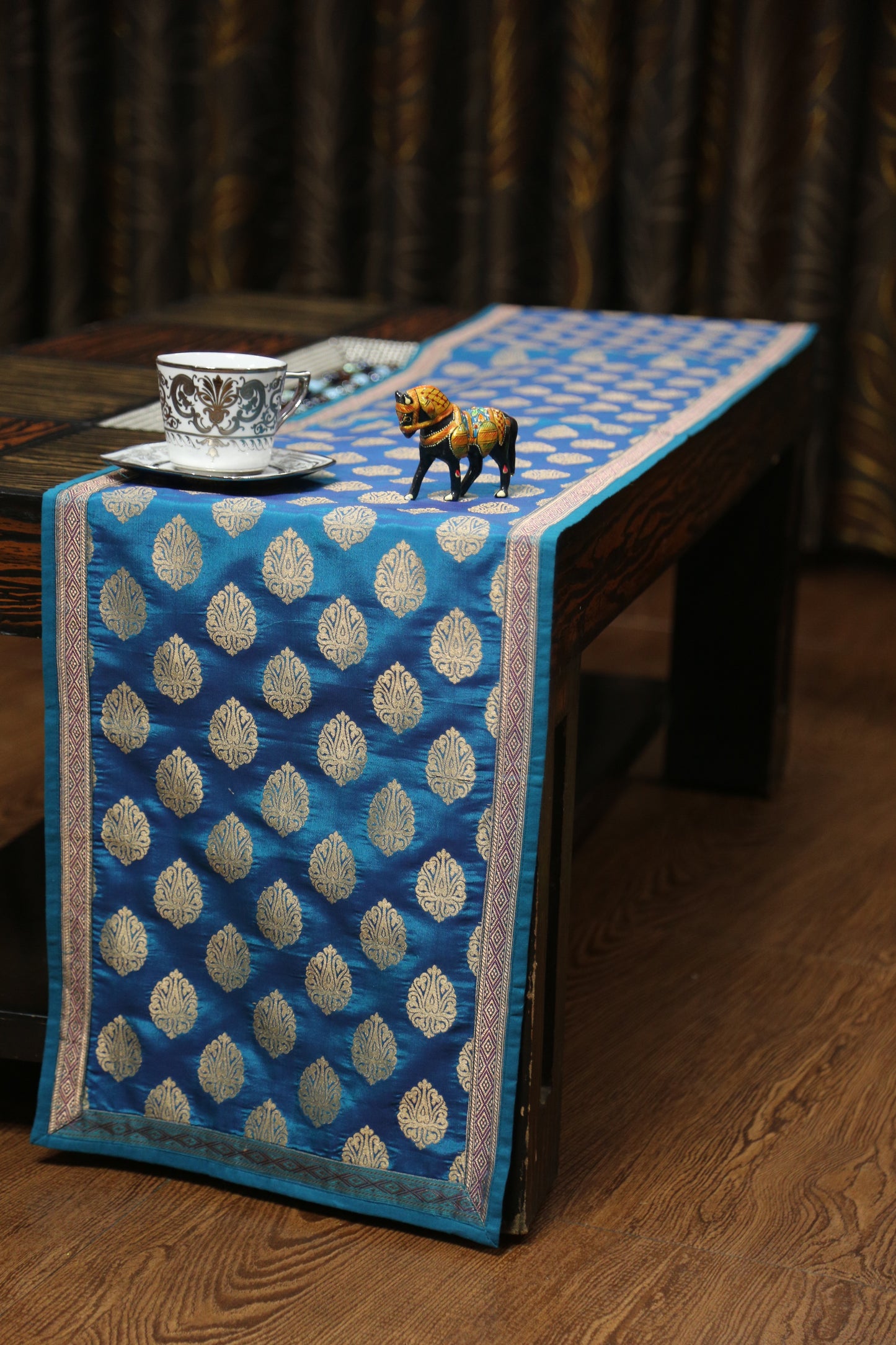 Esra's Banarasi Handcrafted Brocade Silk Table Runner