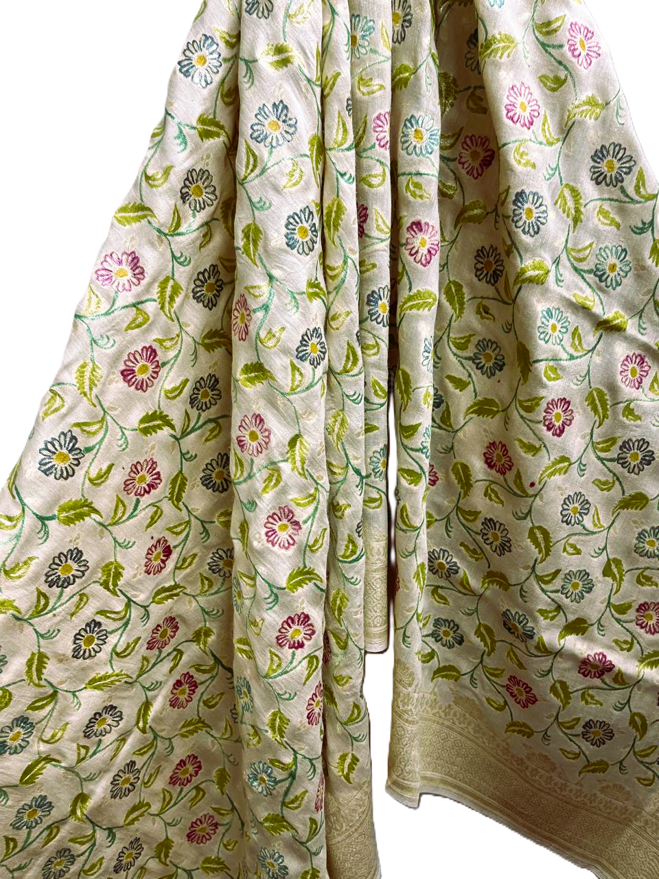 Esra's Handloom/Handwoven Banarasi Semi-Moonga Silk Dupatta