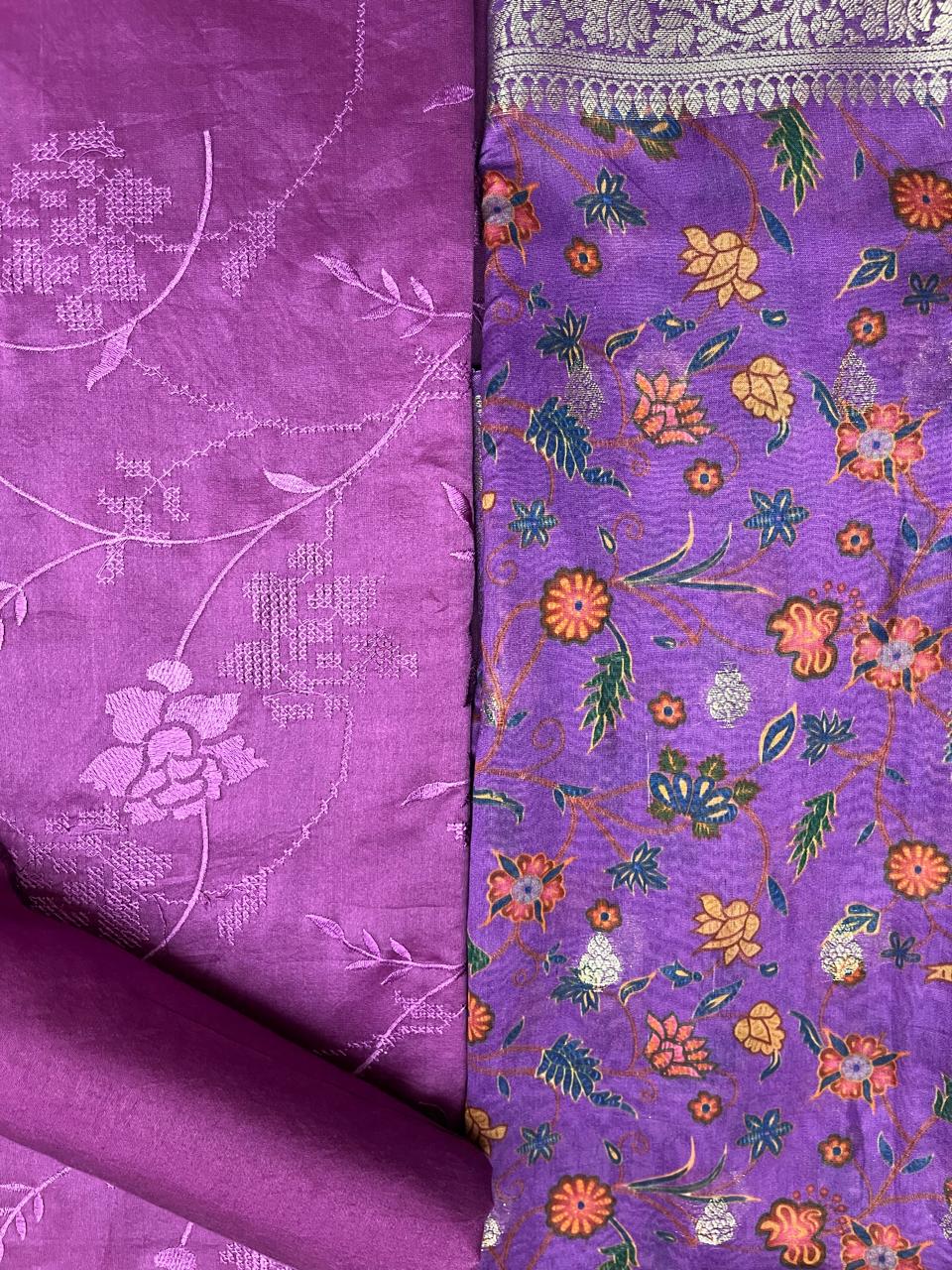 Esra's Handloom / Handwoven Banarasi 3 pc Cotton Silk Suit