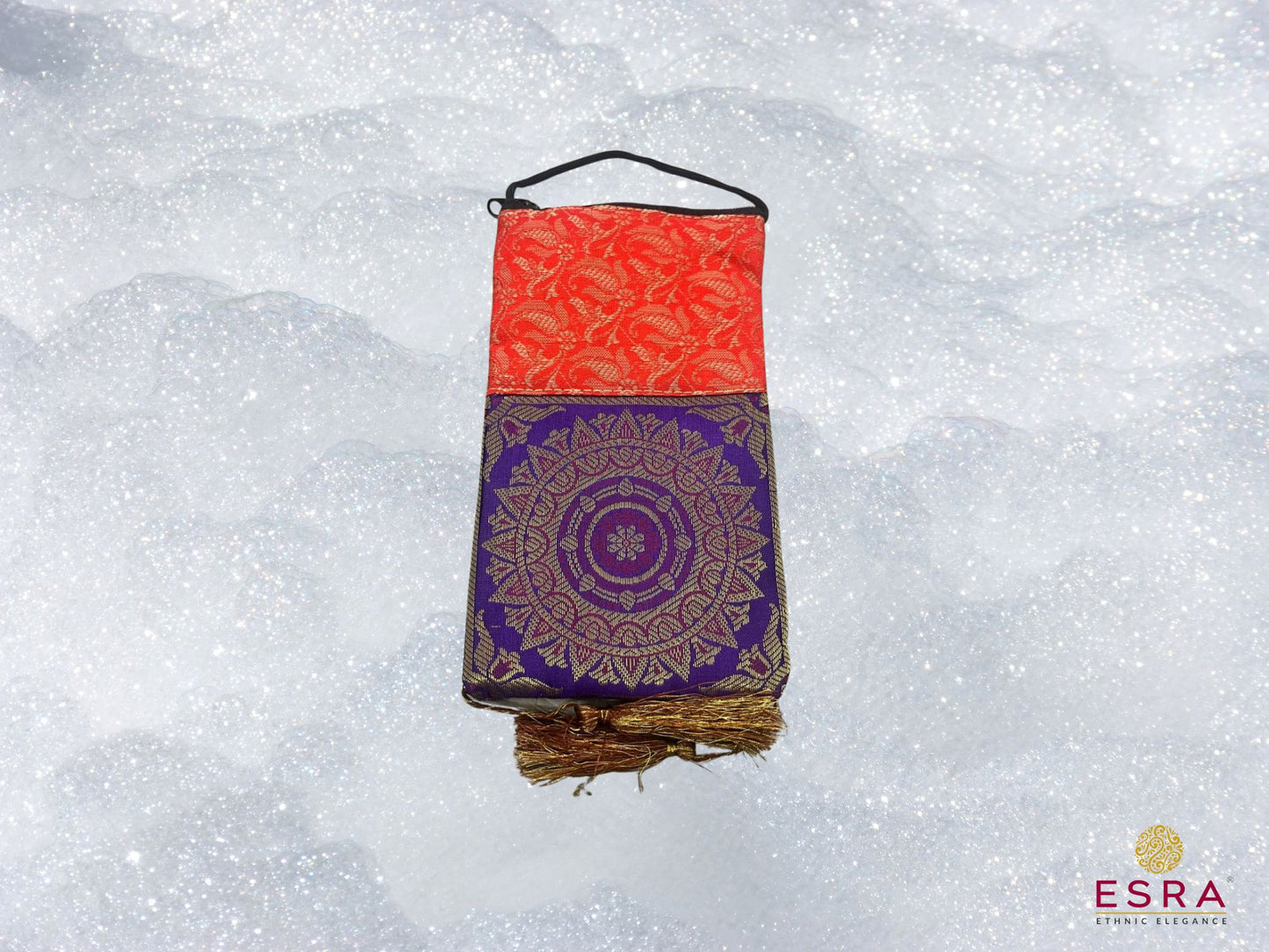 Esra's Banarasi Brocade Silk Mobile Pouch Sling