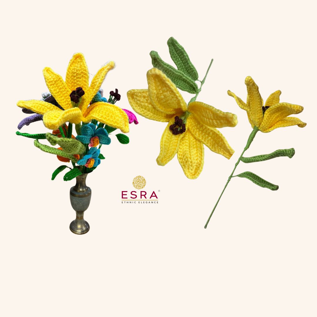 Esra's Handmade Crochet Yellow Lily Flower