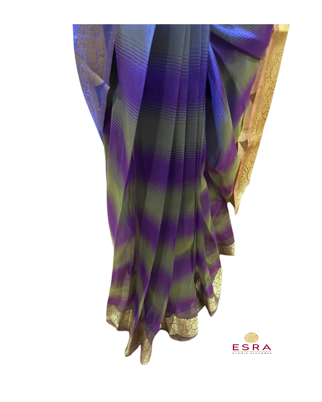 Esra's Handloom/Handwoven Banarasi Semi-Tissue Saree.