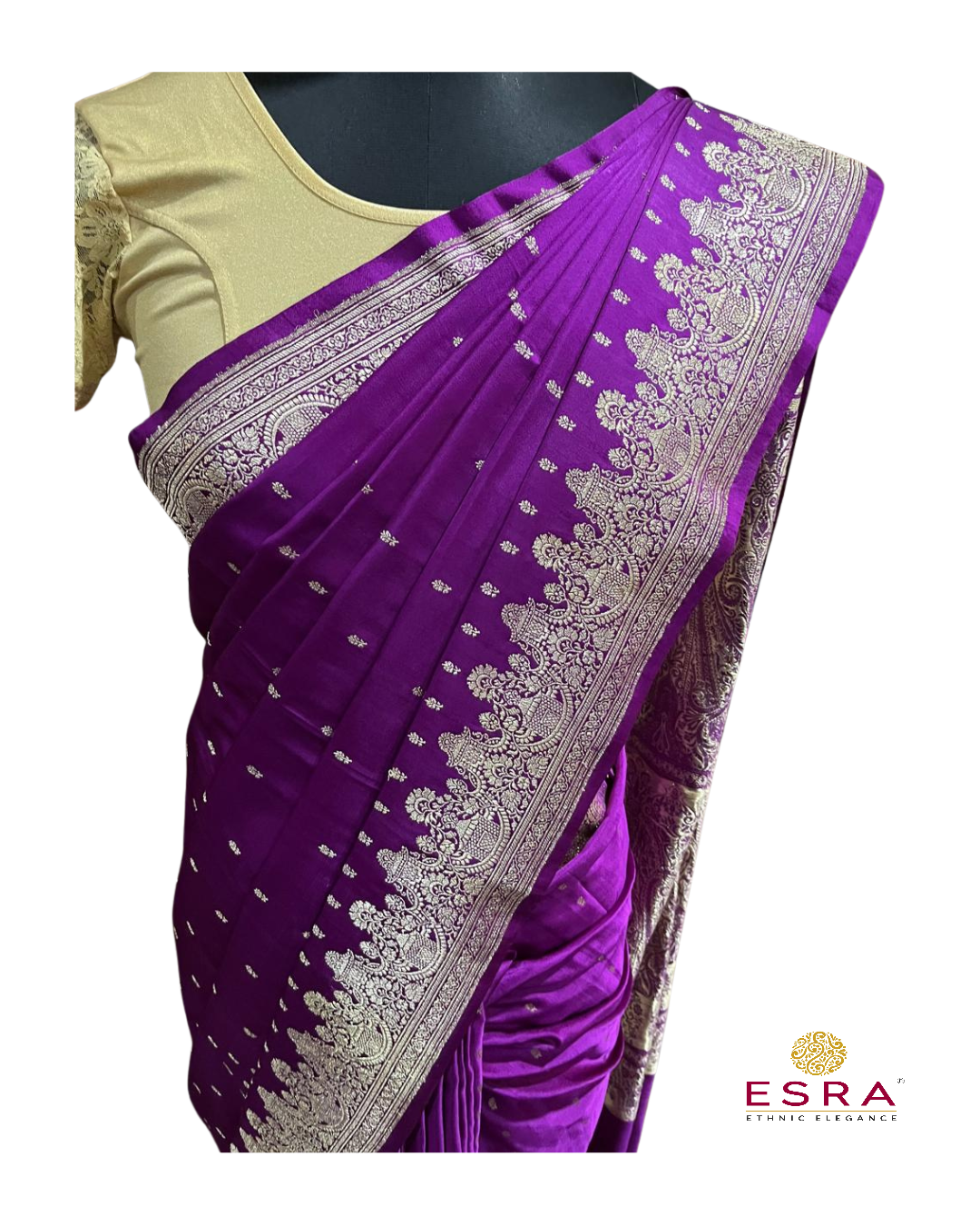 Esra's Handloom/Handwoven Banarasi Katan Silk Saree