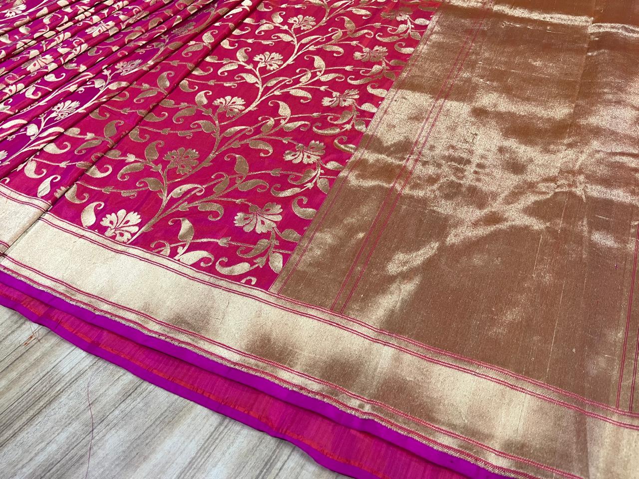 Esra's Handloom/Handwoven Banarasi Katan Silk Saree