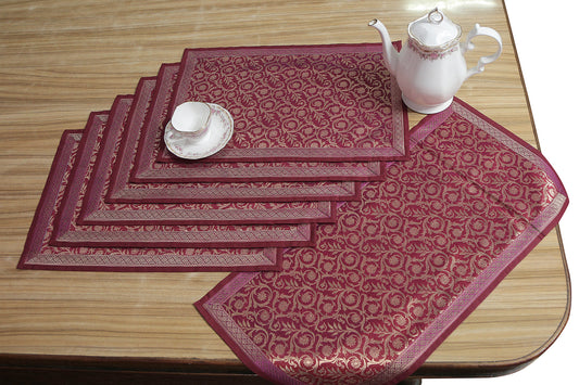 Esra's Banarasi Brocade Placemats and Table Runner.