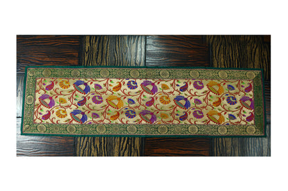 Esra's Banarasi Handcrafted Brocade Silk Table Runner