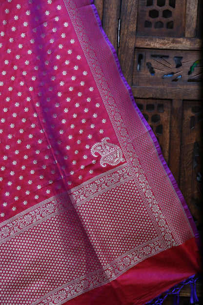 Esra's Handloom Banarasi Semi- Silk Zari Booti Jamuni Ombre Colored Dupatta