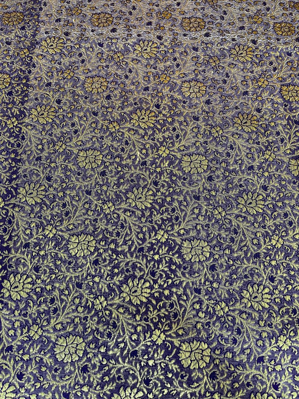 Esra's Handloom/Handwoven Banarasi Satin Silk Fabric.(Price Per Meter)