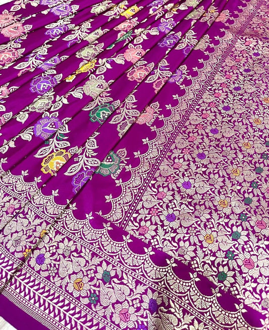 Esra Handloom/Handwoven Banarasi Pure Katan Silk Saree