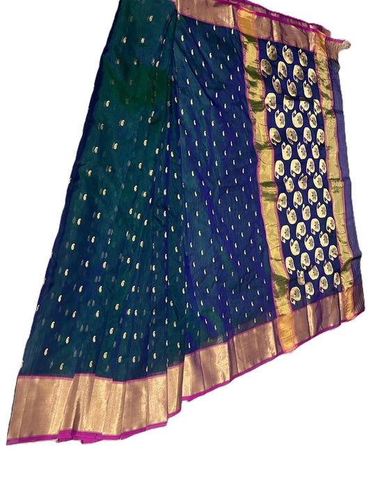 Esra's Handloom/Handwoven Banarasi Fancy Buta Pallu Katan Silk Saree