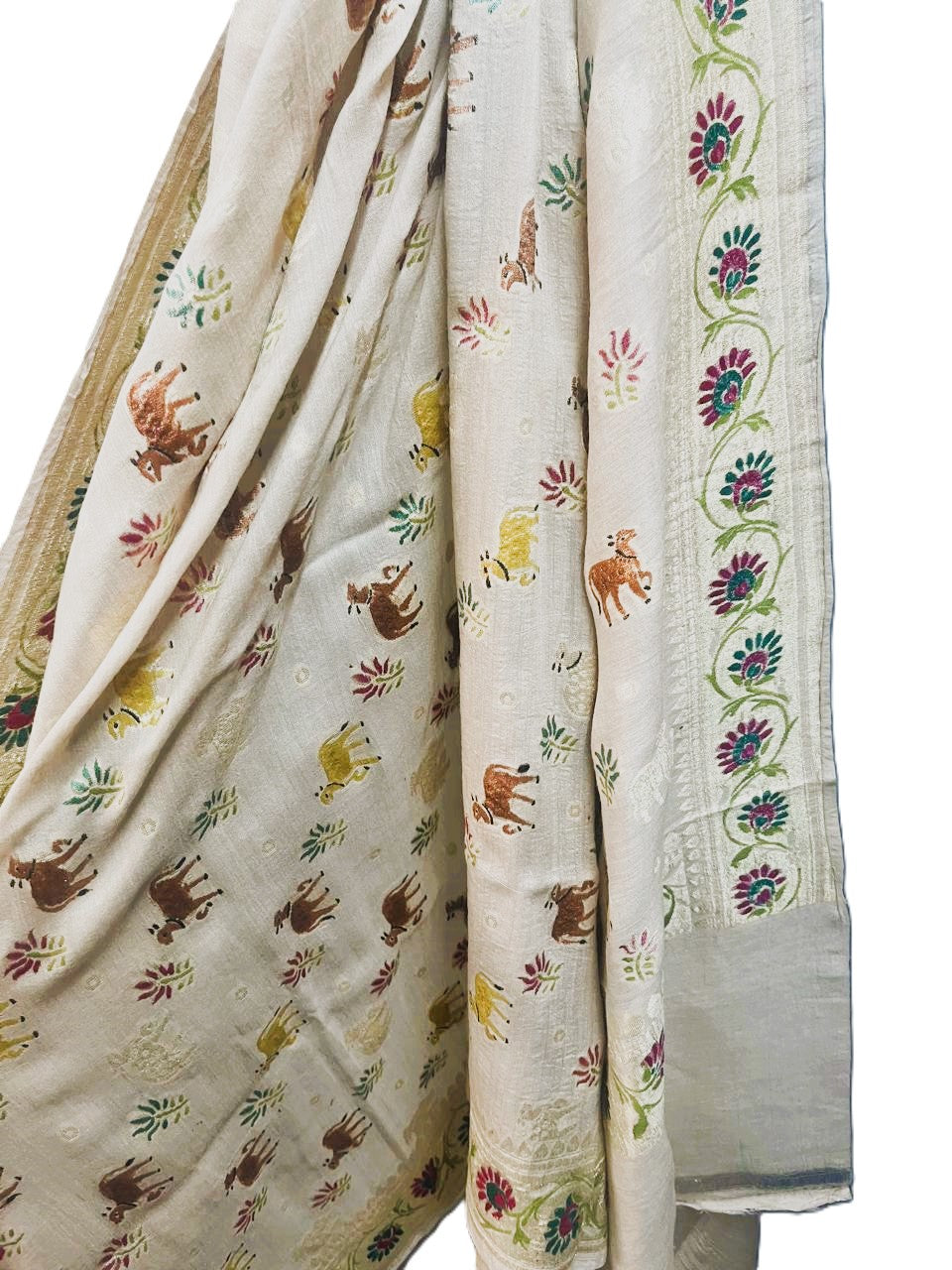 Esra's Handloom/Handwoven Banarasi Semi-Moonga Silk Dupatta