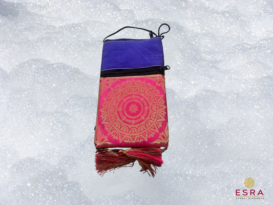 Esra's Banarasi Brocade Silk Mobile Pouch Sling