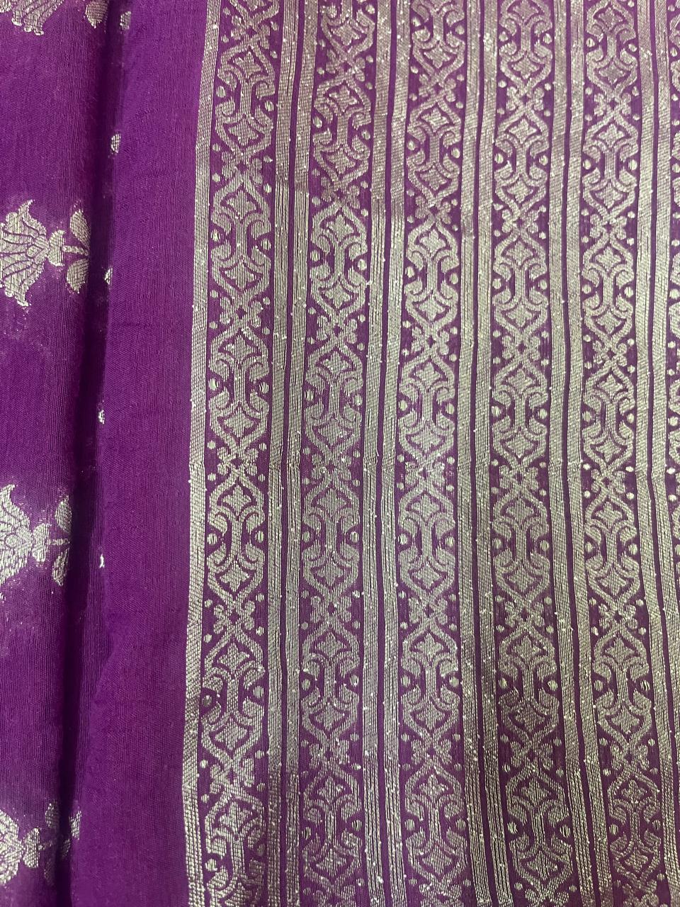 Esra's Handloom Banarasi 3 pc Semi-Cotton Suit