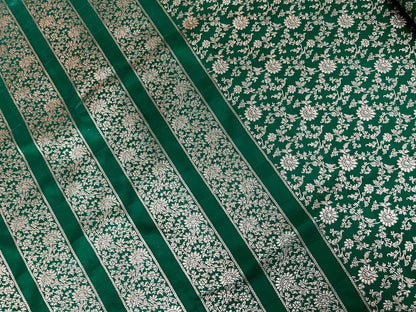 Esra's Handloom/Handwoven Banarasi Satin Silk Fabric.(Price Per Meter)