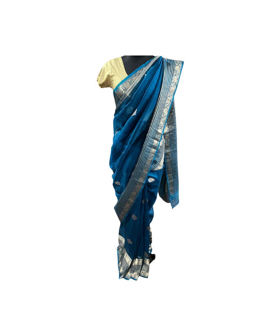 Esra's Handloom/Handwoven Banarasi Kora Silk Kaduwa Saree