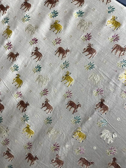 Esra's Handloom/Handwoven Banarasi Semi-Moonga Silk Dupatta