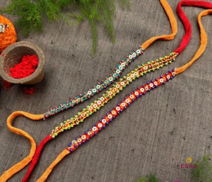 Esra's Hand Embroidered Blanket Stitch Rakhi.(Per Pc)