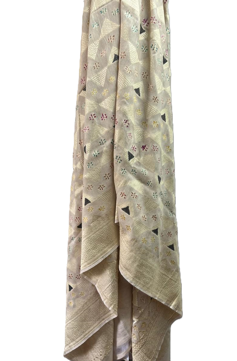 Esra's Handloom/Handwoven Banarasi Semi-Moonga Silk Dupatta