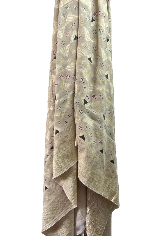 Esra's Handloom/Handwoven Banarasi Semi-Moonga Silk Dupatta