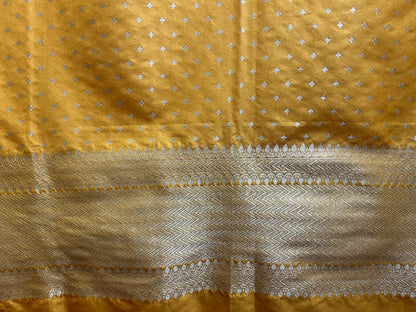Esra's Handloom Banarasi Semi-Silk Yellow Colored Zari Zari Booti Dupatta
