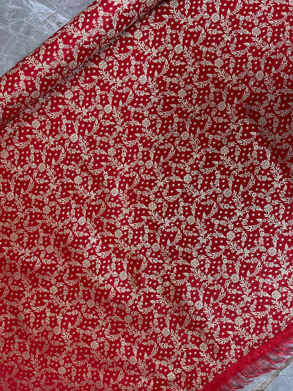 Esra's Handloom/Handwoven Banarasi Satin Silk Fabric.(Price Per Meter)