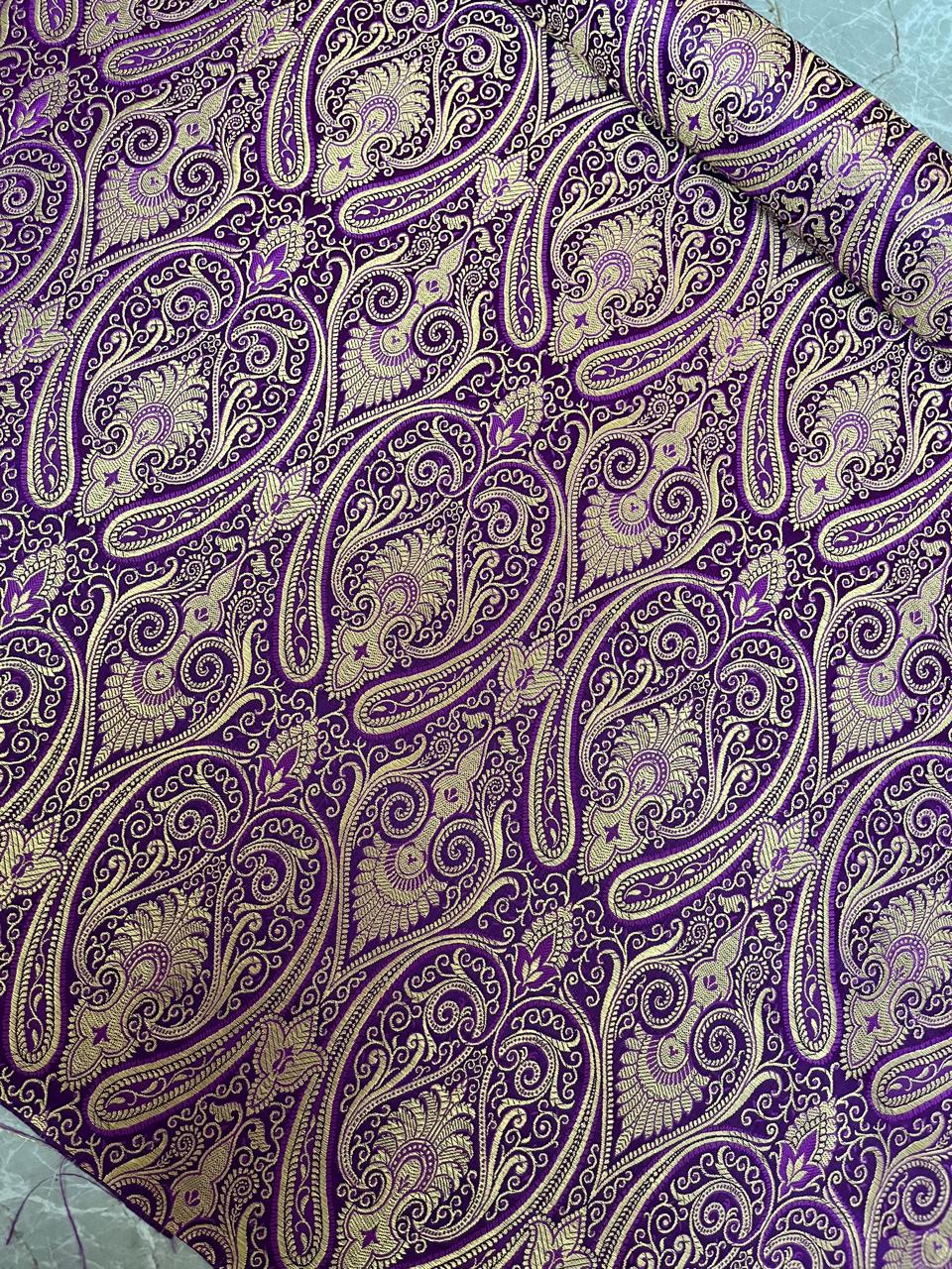 Esra's Handloom/Handwoven Banarasi Brocade Fabric.(Price Per Meter)
