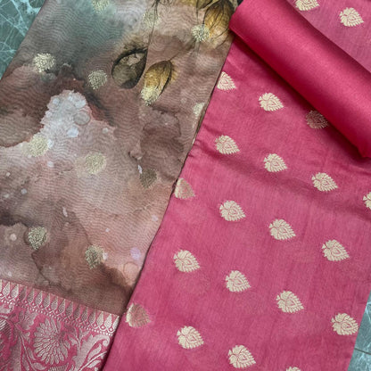 Esra Banarasi Handloom /Handwoven semi cotton silk suit fabric