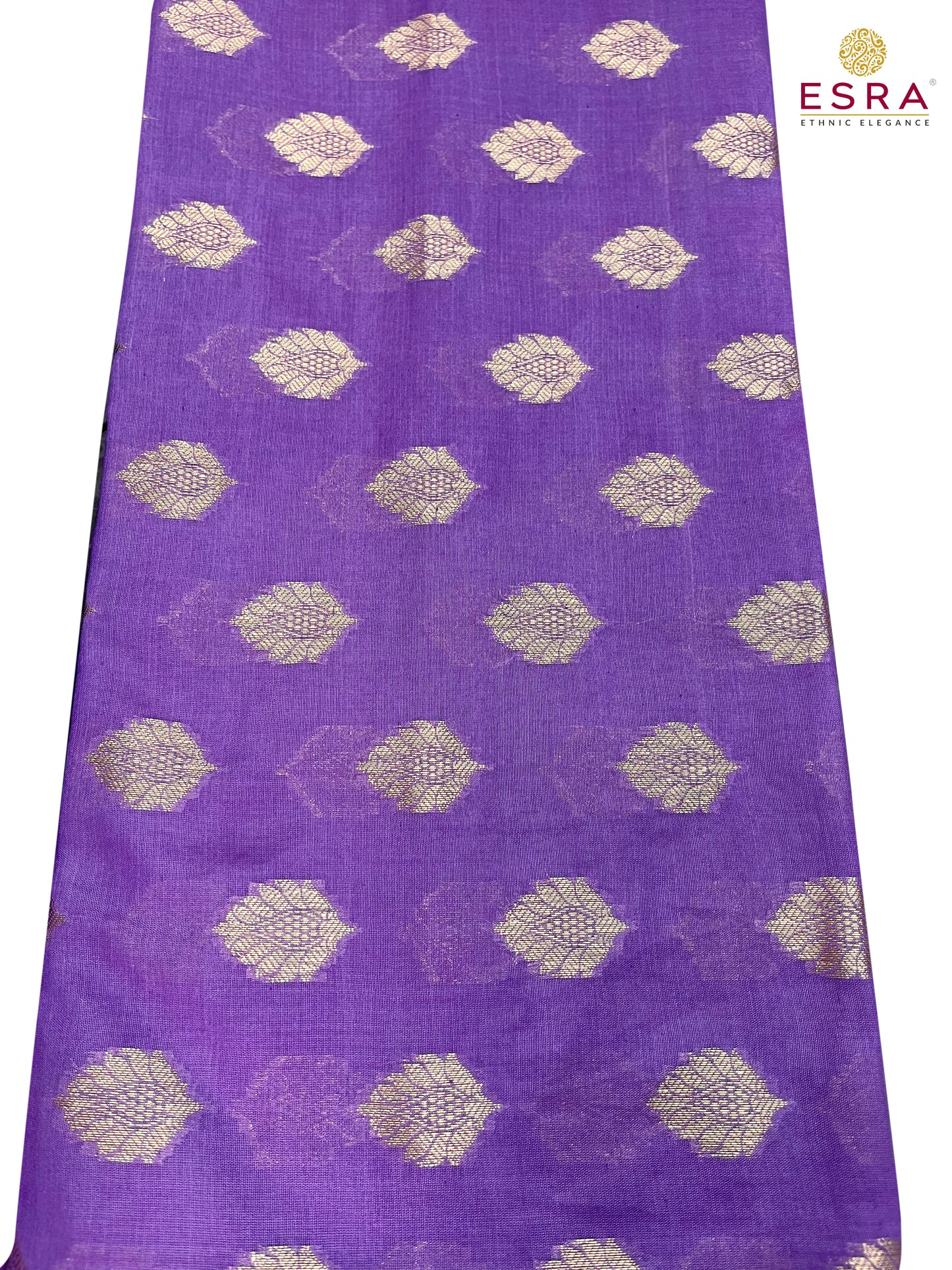 Esra's Handloom/Hand Woven Banarasi 3 Pc Cotton Fabric.