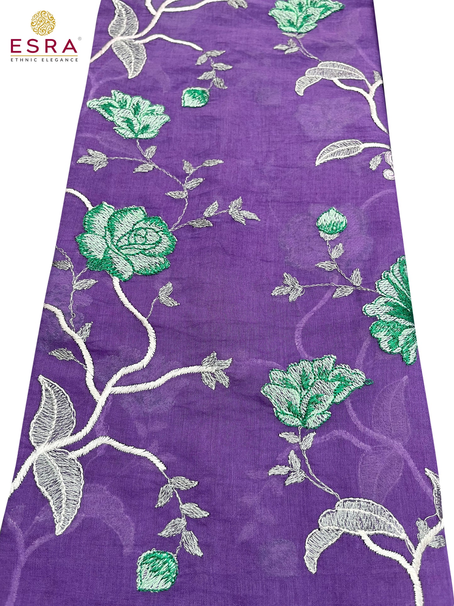 Esra's Handloom/Hand Woven Banarasi 3 Pc Cotton Fabric.