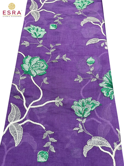 Esra's Handloom/Hand Woven Banarasi 3 Pc Cotton Fabric.