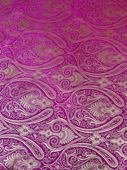 Esra's Handloom/Handwoven Banarasi Brocade Fabric. (Price Per Meter)