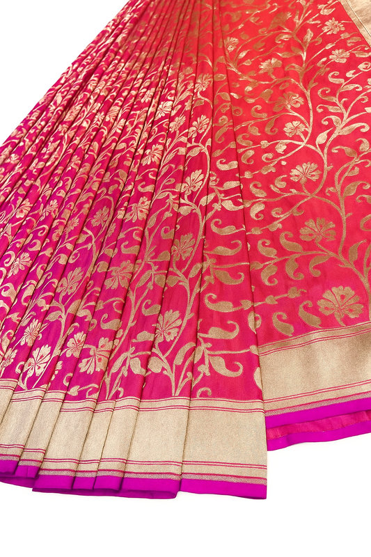 Esra's Handloom/Handwoven Banarasi Katan Silk Saree