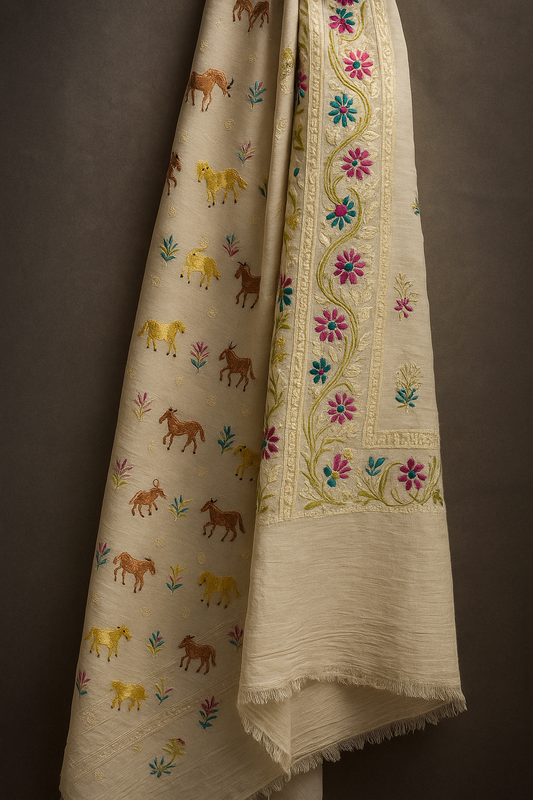 Esra's Handloom/Handwoven Banarasi Semi-Moonga Silk Dupatta