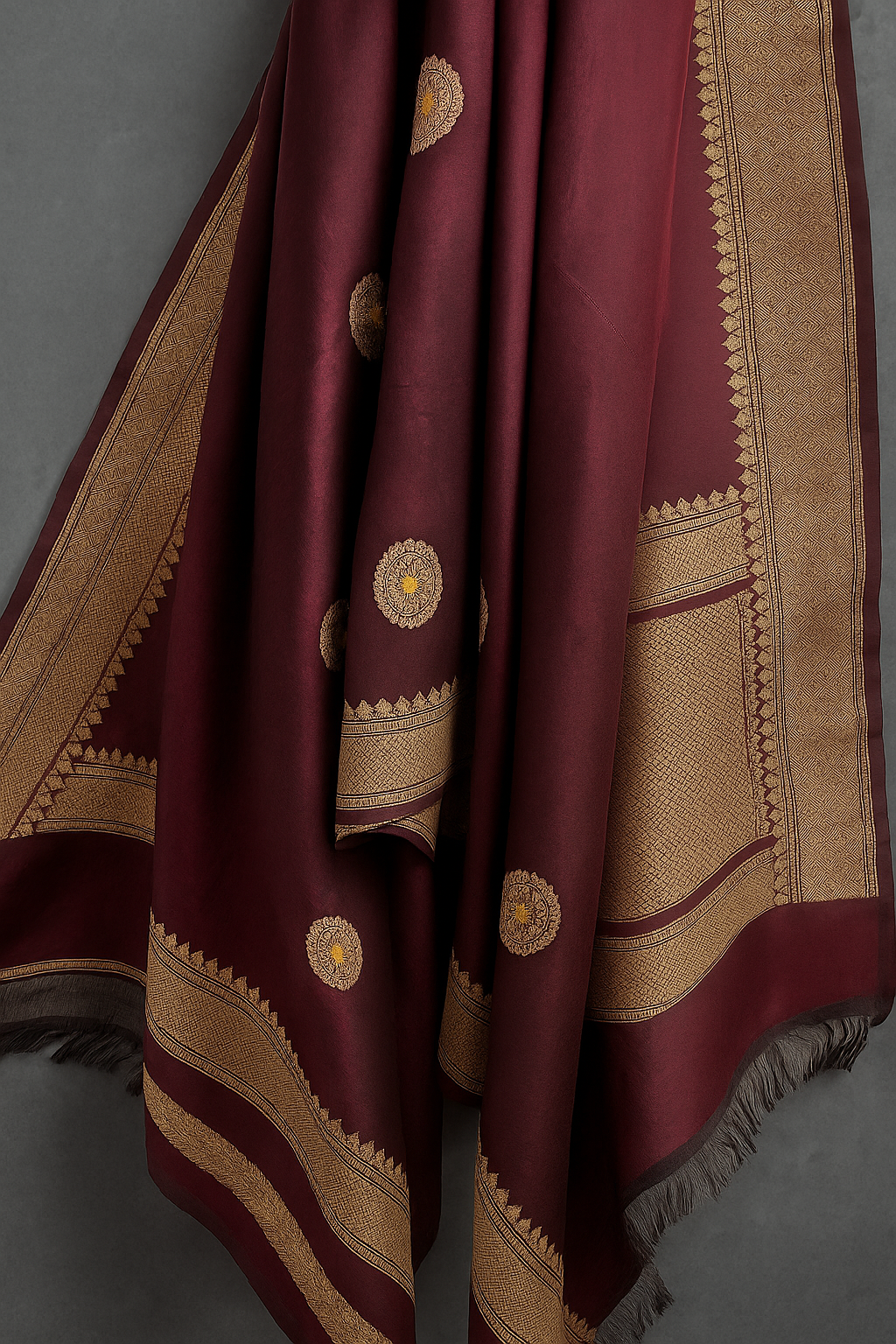 Esra's Handloom/Handwoven Banarasi Katan Silk Dupatta