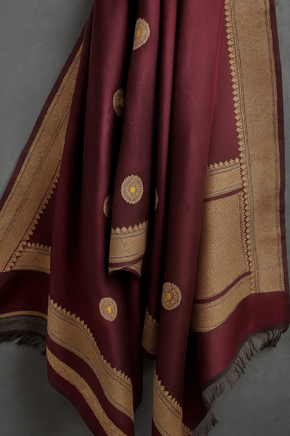 Esra's Handloom/Handwoven Banarasi Katan Silk Dupatta