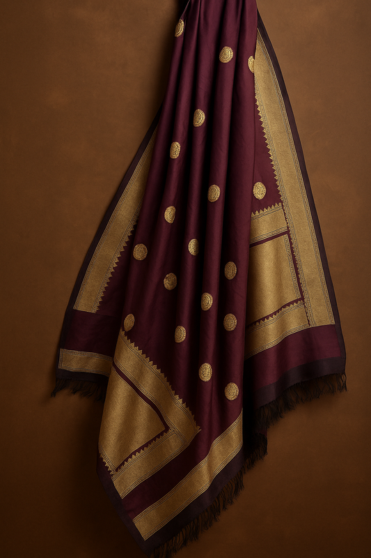 Esra's Handloom/Handwoven Banarasi Katan Silk Dupatta