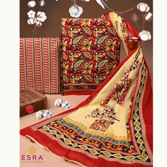 Esra's 3 pc Multicolor Cotton Suit Fabric