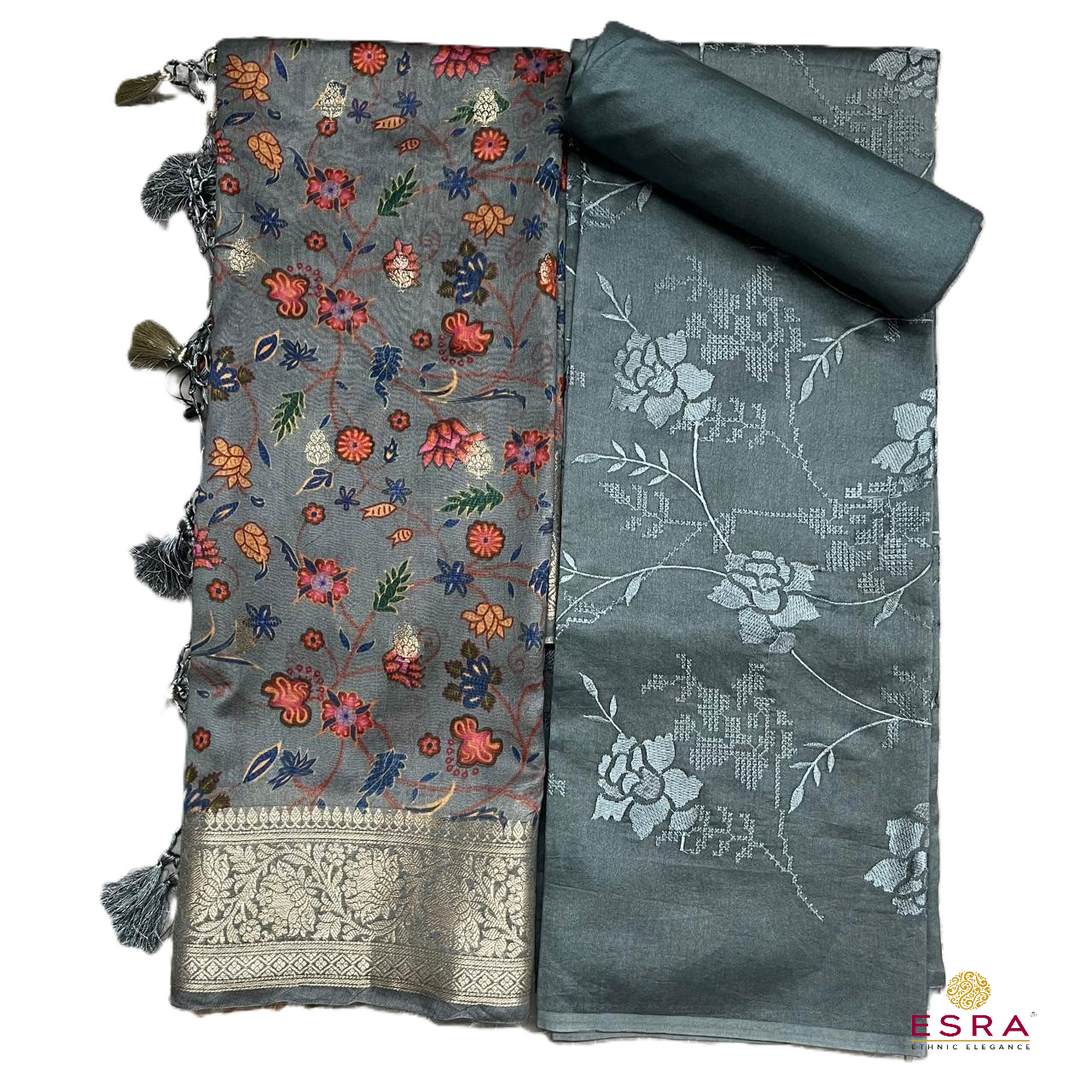 Esra's Handloom / HandWoven Banarasi 3 pc Cotton Silk Suit