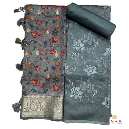 Esra's Handloom / HandWoven Banarasi 3 pc Cotton Silk Suit