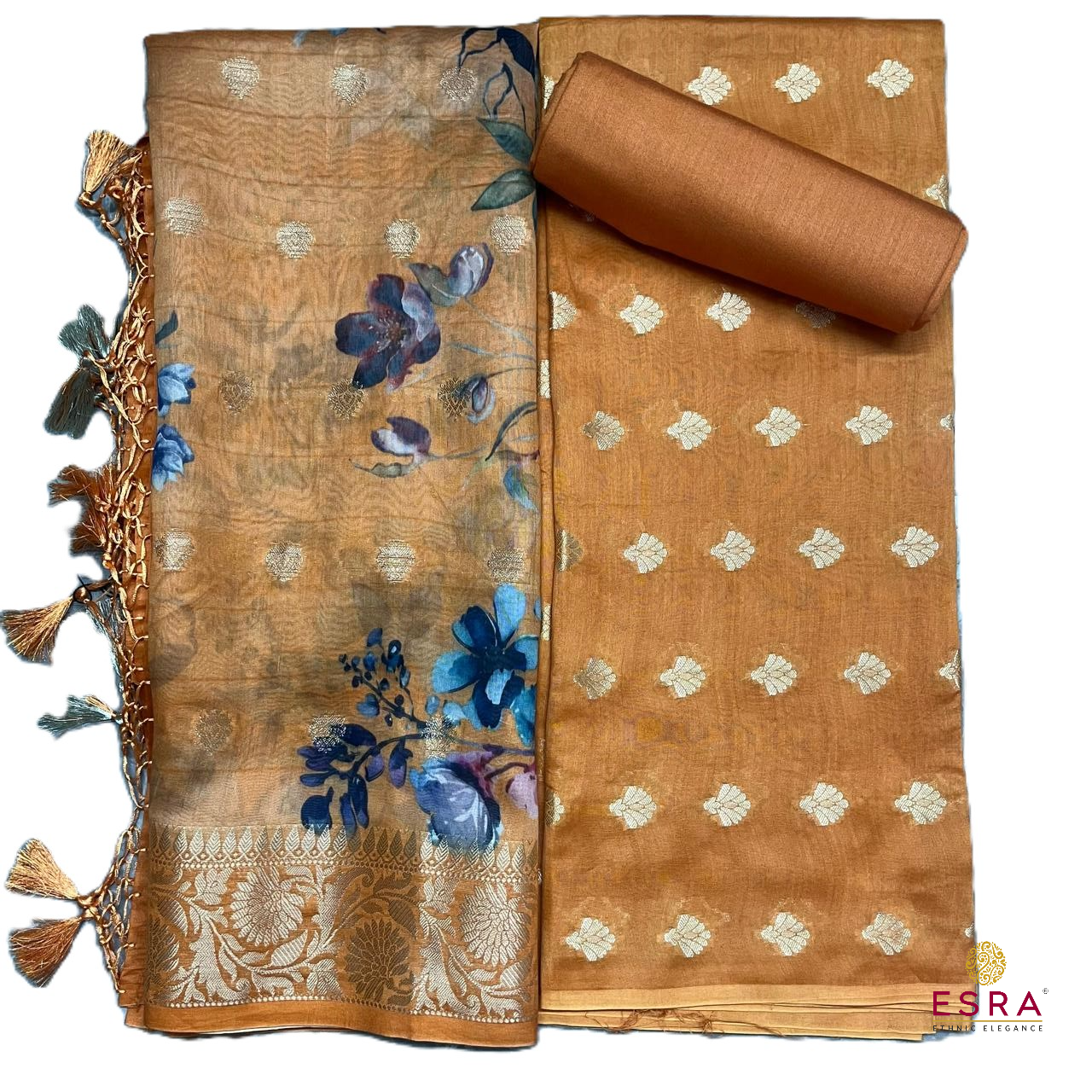 Esra's Handloom / HandWoven Banarasi 3 pc Cotton Silk Suit