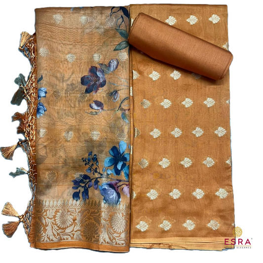 Esra's Handloom / HandWoven Banarasi 3 pc Cotton Silk Suit