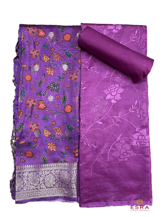 Esra's Handloom / Handwoven Banarasi 3 pc Cotton Silk Suit