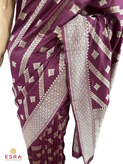Esra's Hanloom/Handwoven Banarasi Chiniya Silk Saree