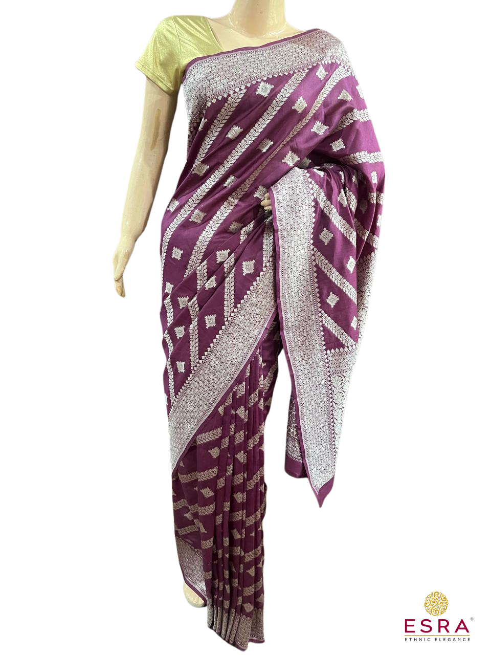 Esra's Hanloom/Handwoven Banarasi Chiniya Silk Saree