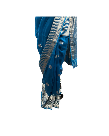 Esra's Handloom/Handwoven Banarasi Kora Silk Kaduwa Saree