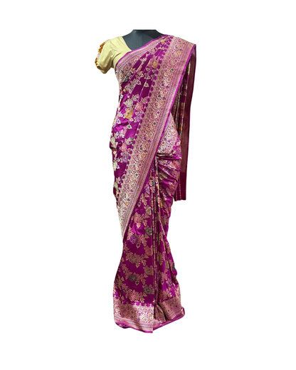 Esra Handloom/Handwoven Banarasi Pure Katan Silk Saree