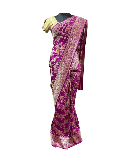 Esra Handloom/Handwoven Banarasi Pure Katan Silk Saree