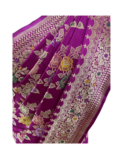 Esra Handloom/Handwoven Banarasi Pure Katan Silk Saree