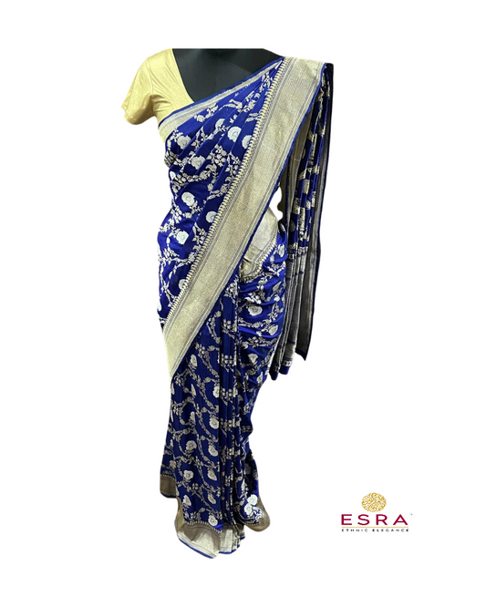Esra Banarasi Handloom / Handwoven  Katan Silk Kaduwa Saree