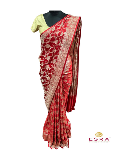Esra's Handloom/Handwoven Banarasi Katan Silk Saree